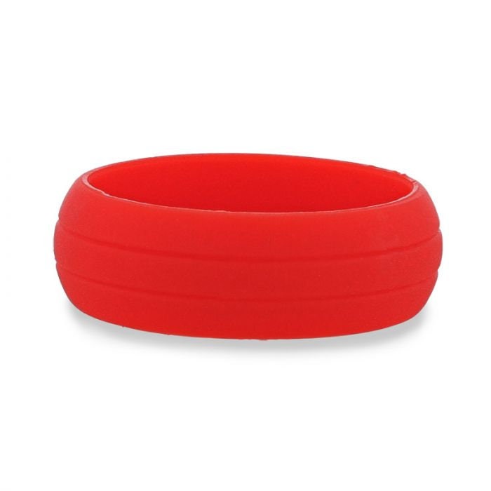 CHERRY Dual Groove Silicone Ring for Men and Women Red Comfort Fit Hypoallergenic Thorsten - 8mm, Wedding & Promise Rings.