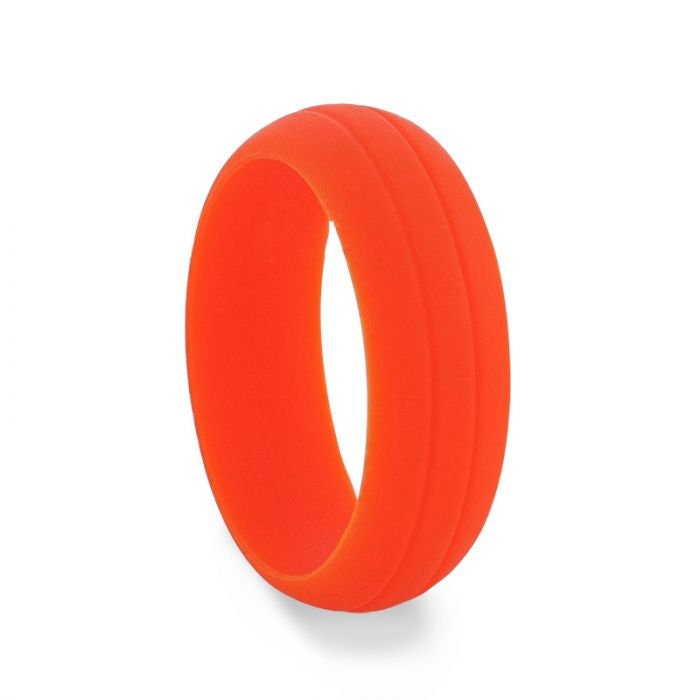 FIRE Dual Groove Silicone Ring for Men and Women Orange Comfort Fit Hypoallergenic Thorsten - 8mm, Wedding & Promise Rings.