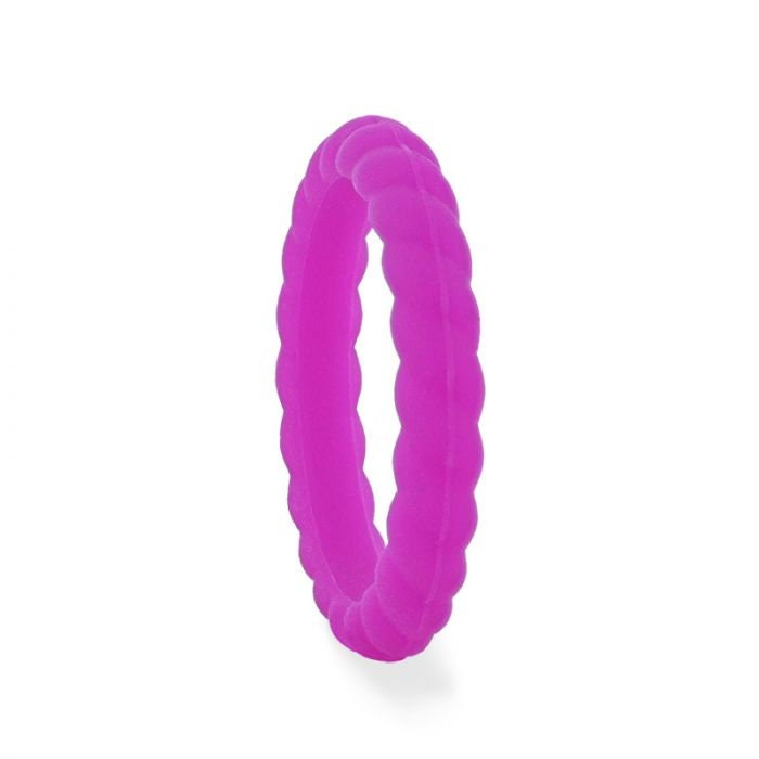 AMETHYST Stackable Twist Silicone Ring for Women Purple Comfort Fit Hypoallergenic Thorsten - 2mm, Wedding & Promise Rings.