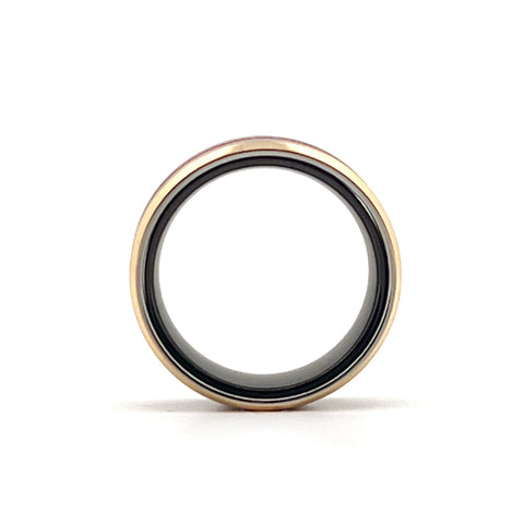 ATOM | Black Silver Red Groove Gold Beveled Edges Tungsten Ring