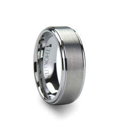 OPTIMUS Raised Center with Brush Finish Tungsten Ring - 4mm - 12mm