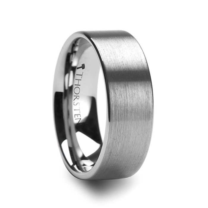 MERCURY Flat Brushed Finish Tungsten Wedding Ring - 2mm - 12mm